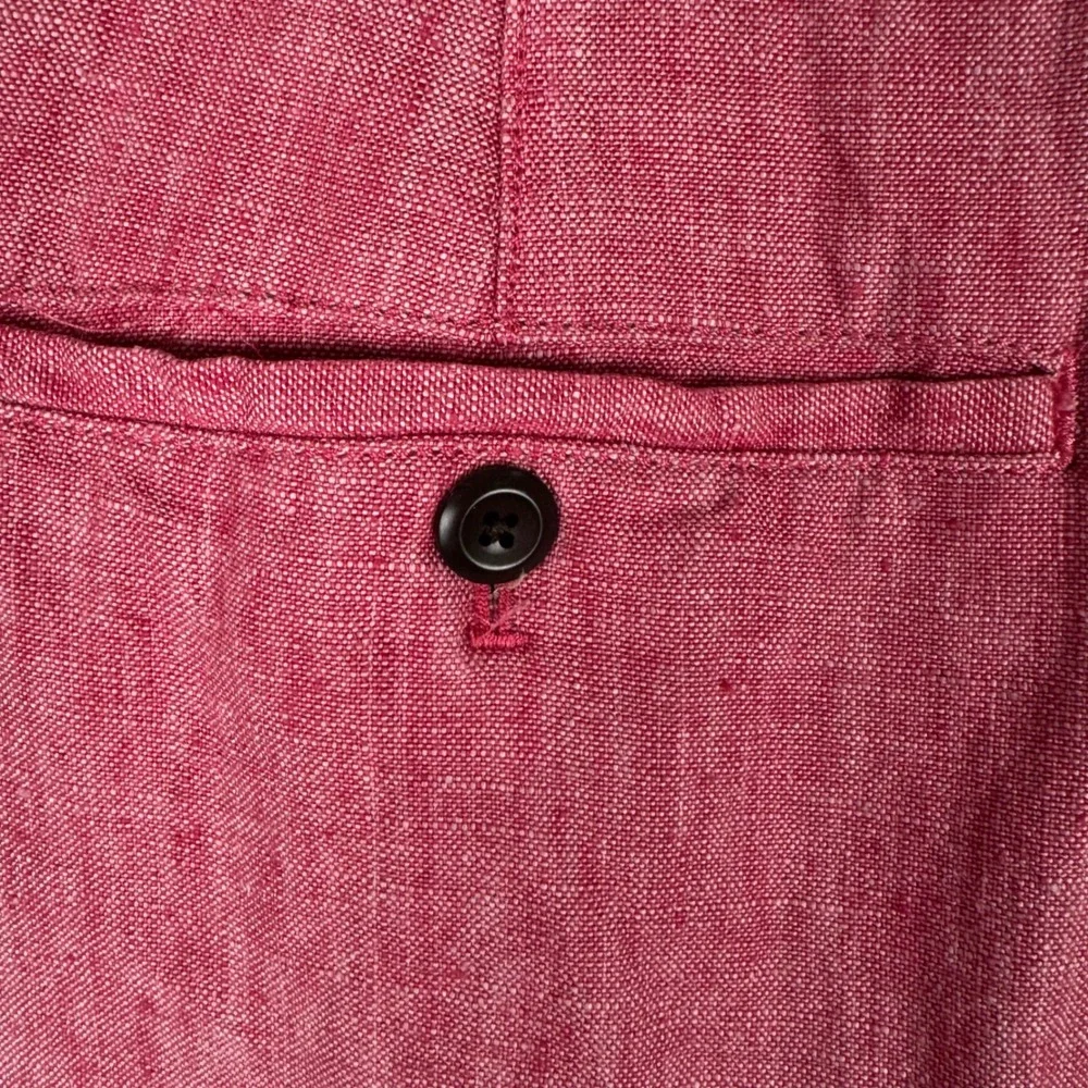 Banana Republic Linen‎ Shorts Mens 34W Pleated Red Pink 7